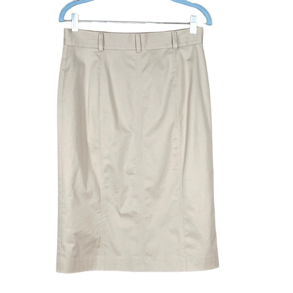 Talbots Button Front Lined Tan Skirt With Faux Pockets Size 6 - Picture 6 of 11